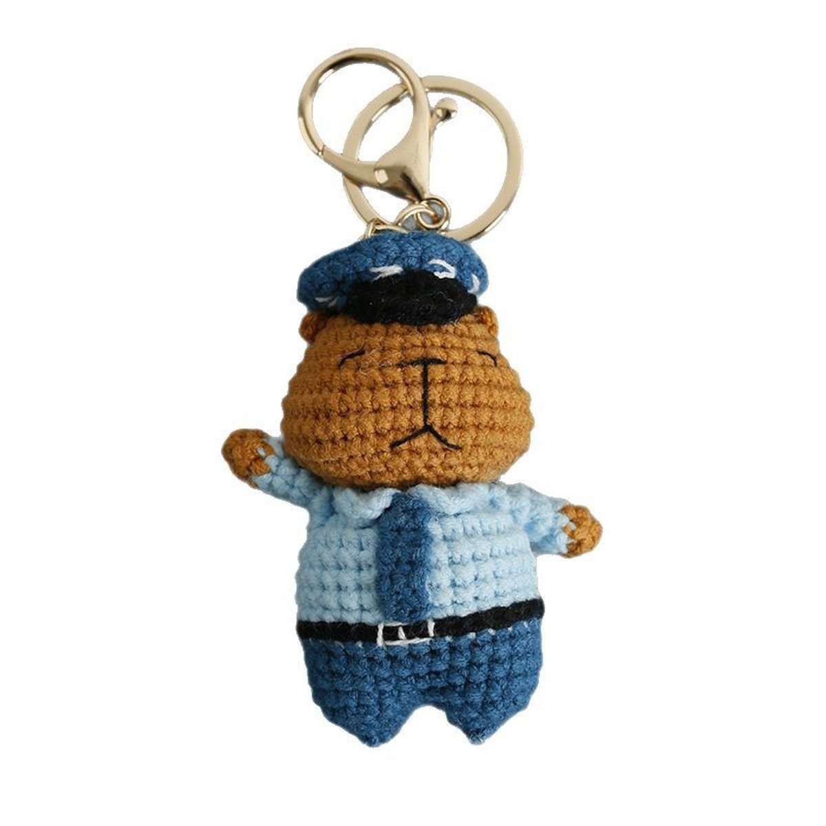Capybara Crochet Keychain centered on a clean product background