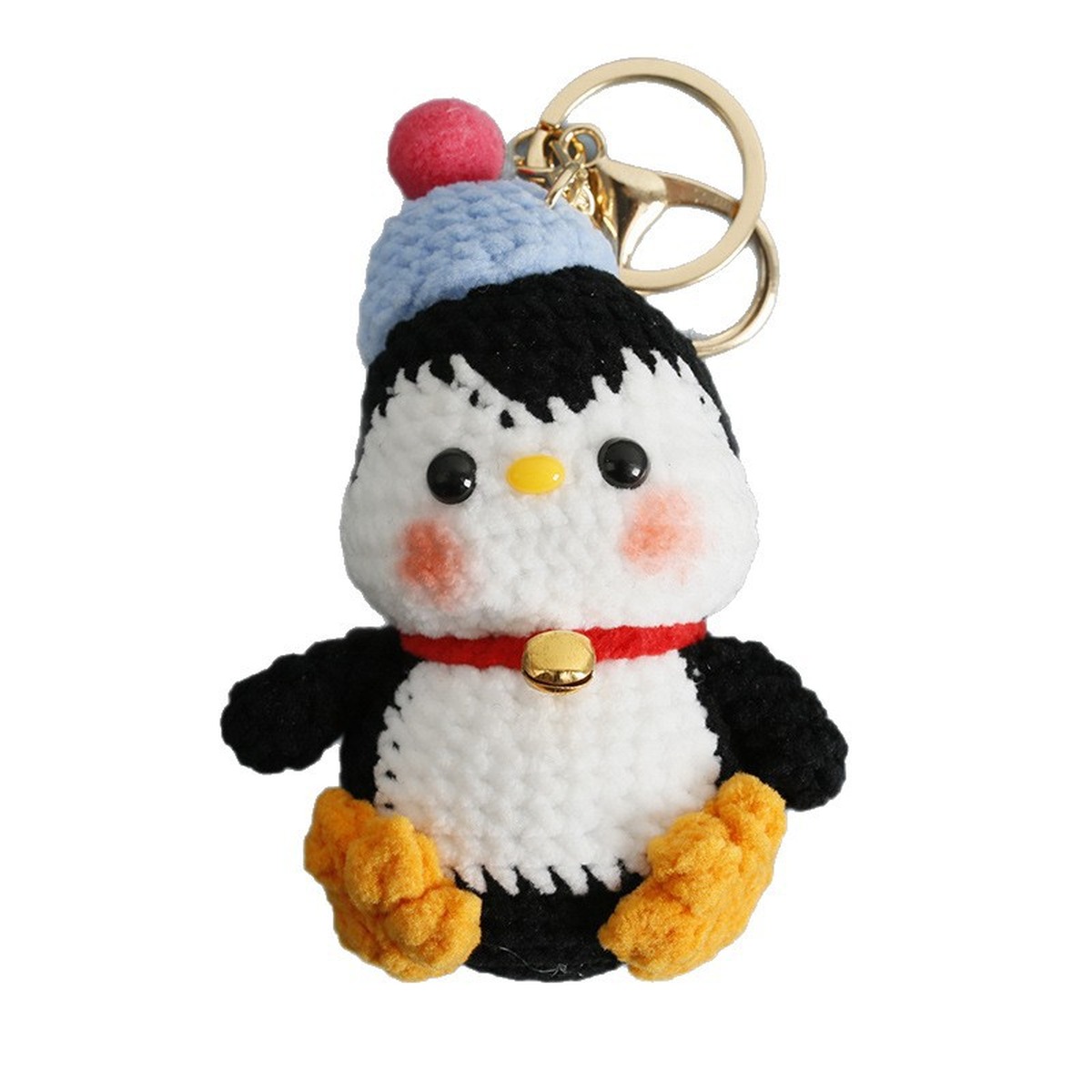 Penguin Crochet Keychain centered on a clean product background