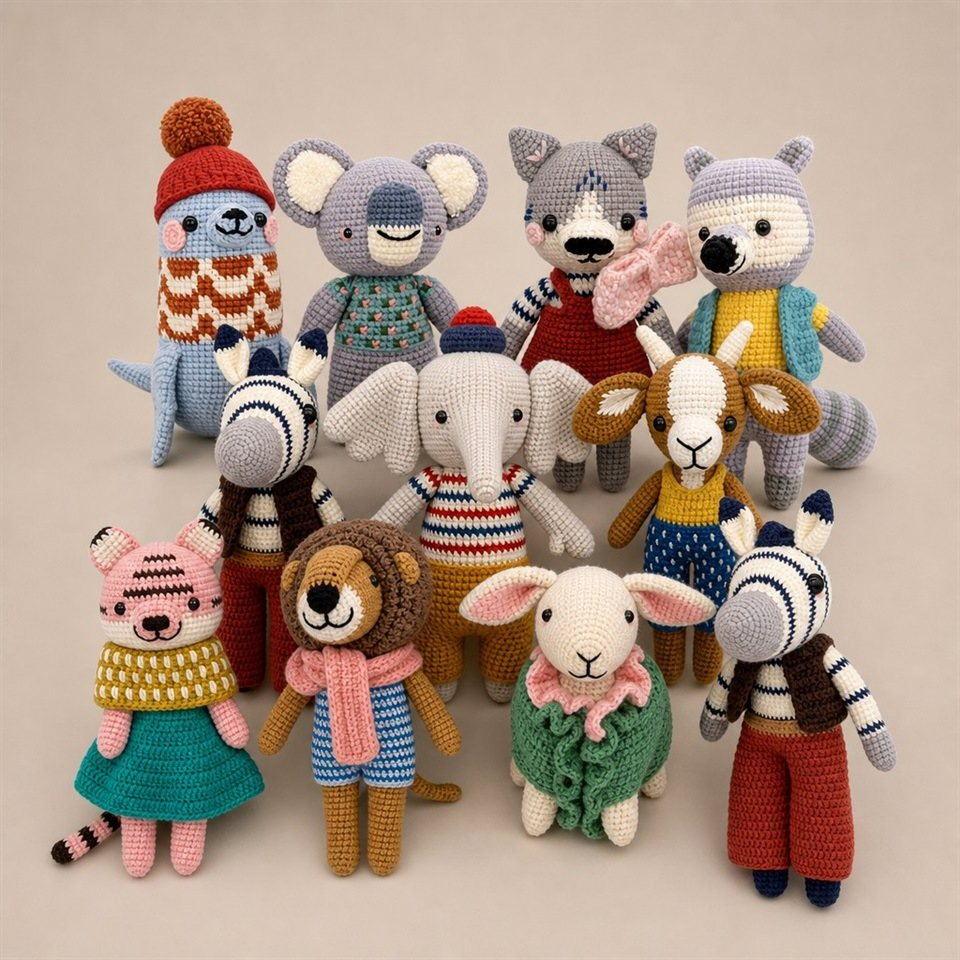 Nordic Animal Crochet Doll Collection