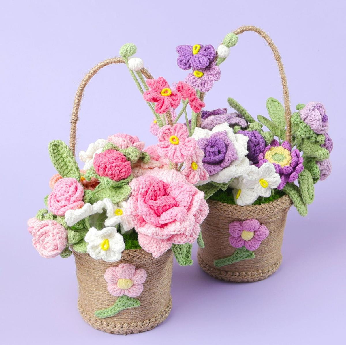 Crochet Flower Basket Collection