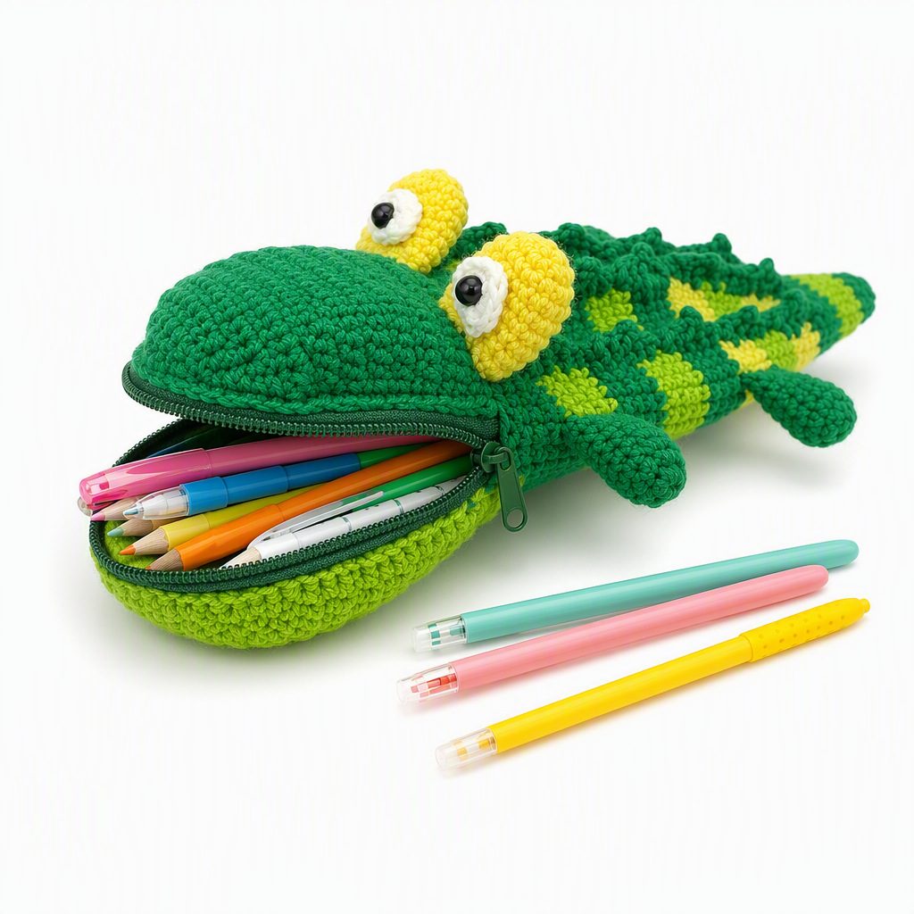 Crocodile Crochet Pencil Case product view 2