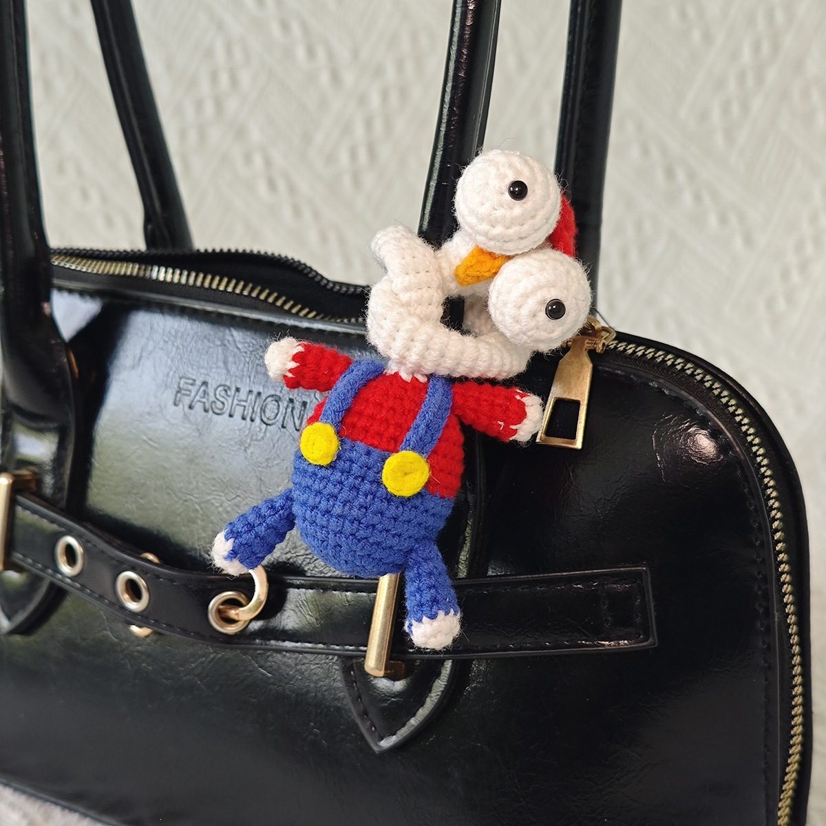 Whimsical Goose Crochet Bag Charm product view 2