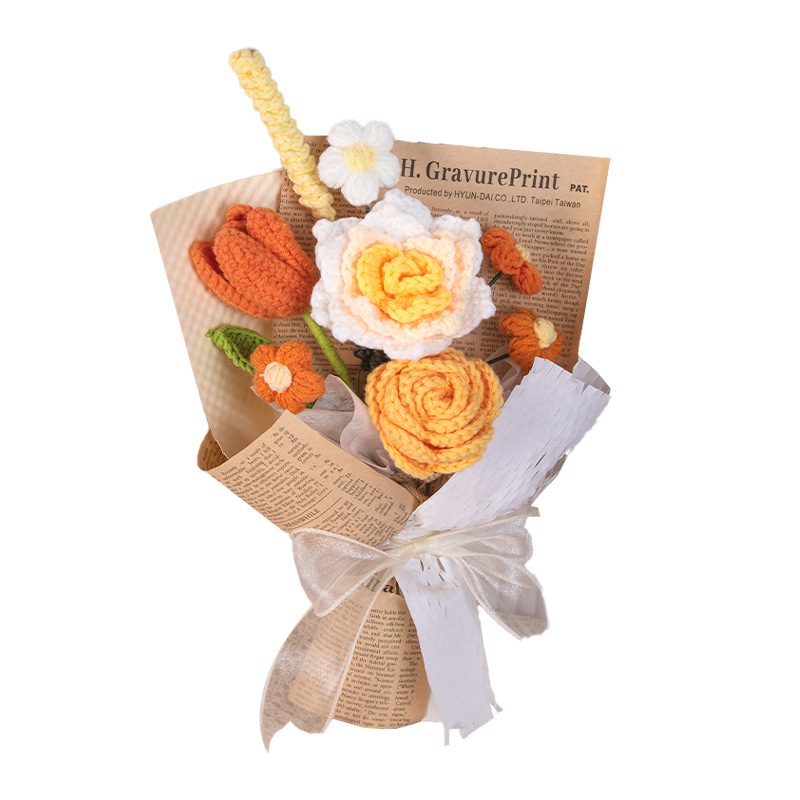 Petite Wrapped Crochet Bouquet shown in a clean product photograph