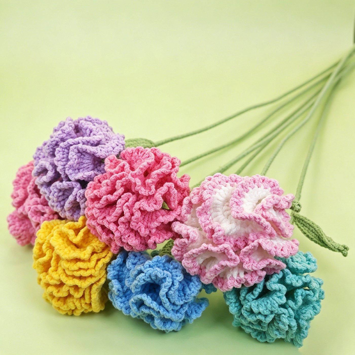 Carnation Crochet Stem view 11
