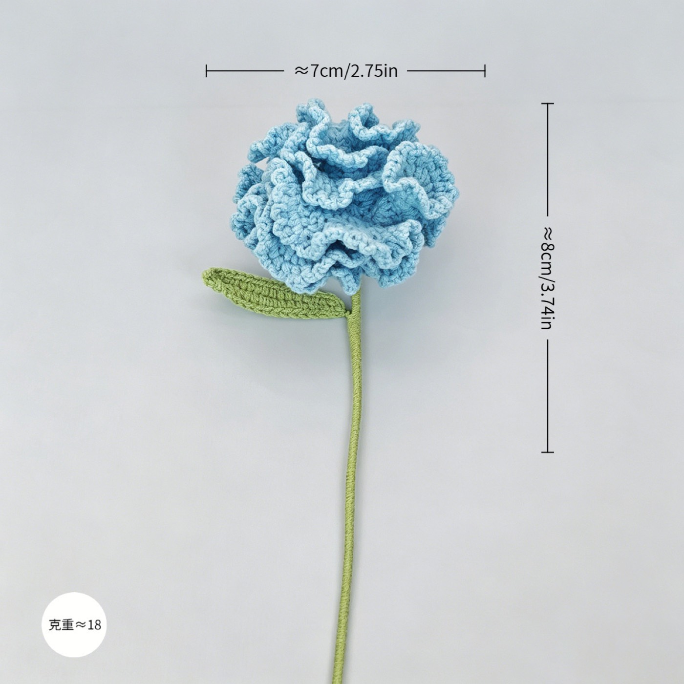 Carnation Crochet Stem view 9