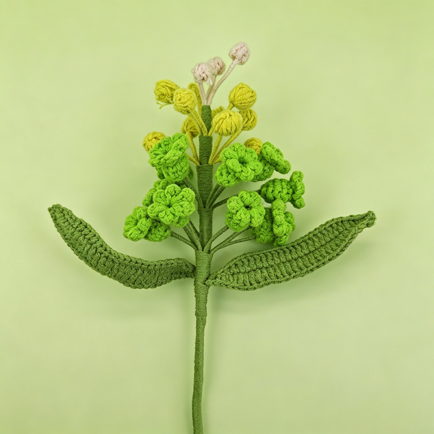 Classic Hyacinth Crochet Stem on a clean pastel product background