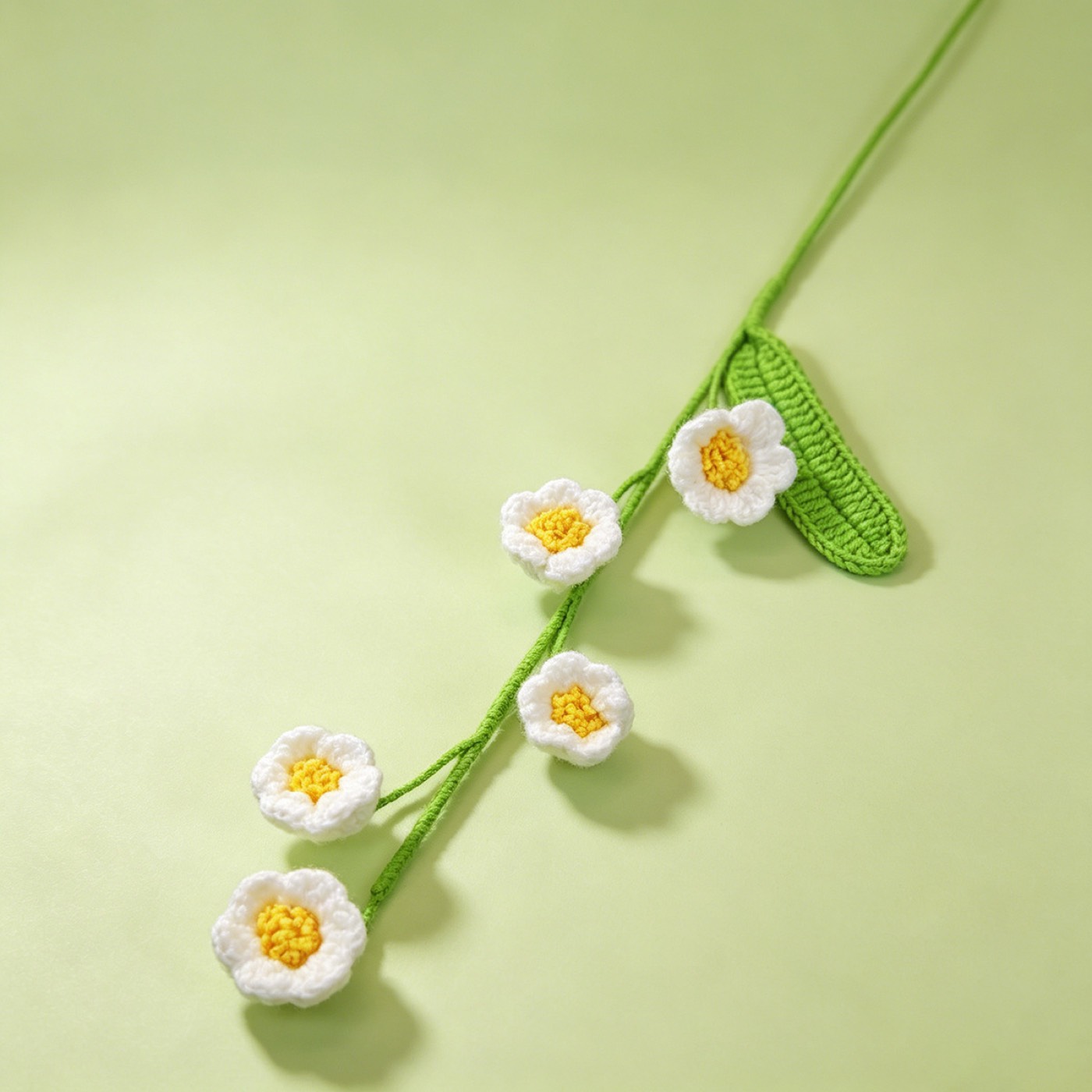 Hyacinth Crochet Stem on a clean pastel product background