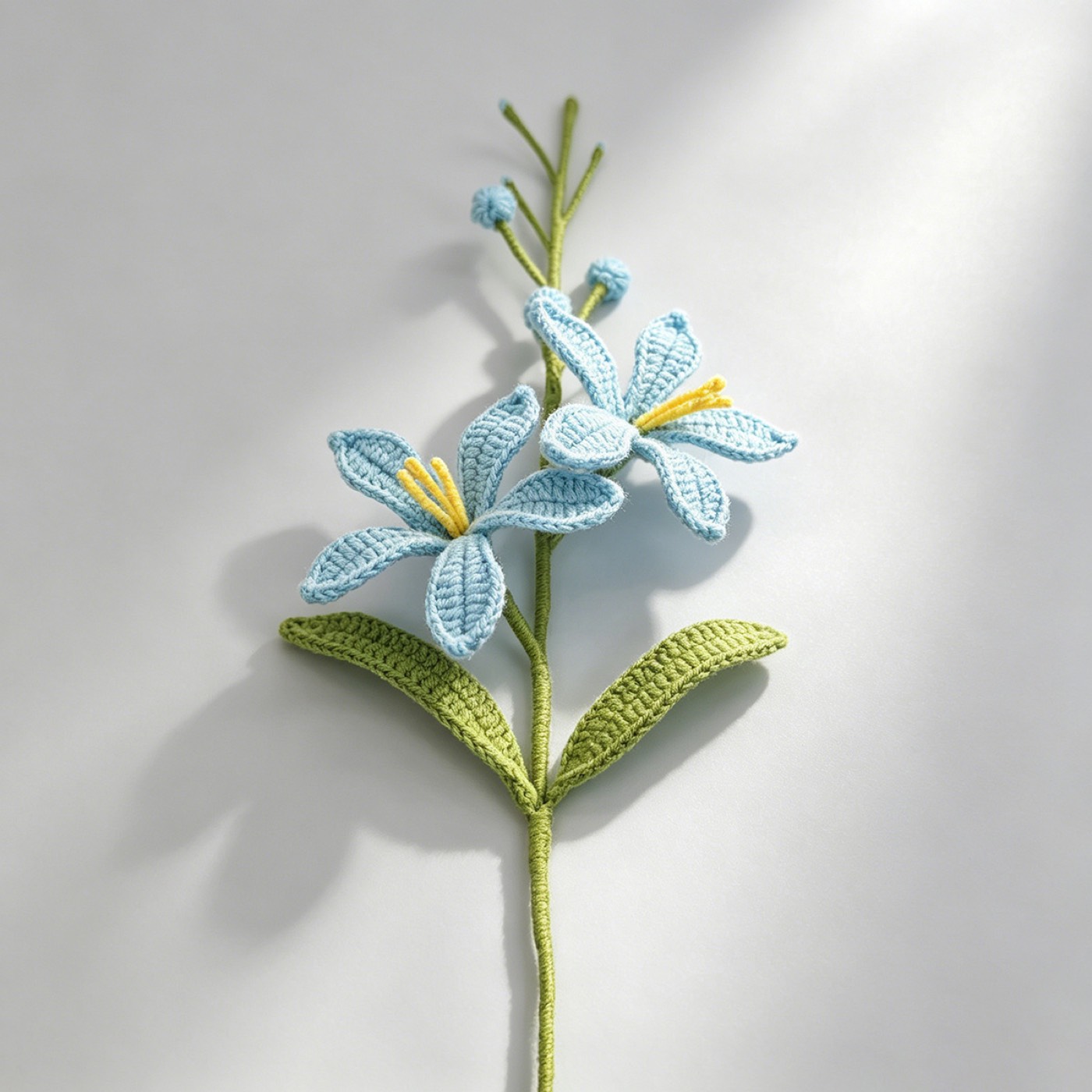 Mars Flower Crochet Stem on a clean pastel product background