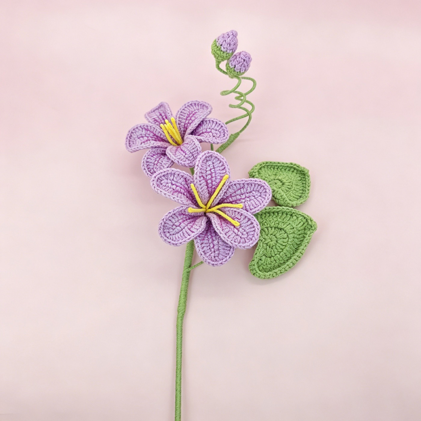 Pink Bloom Crochet Stem view 2
