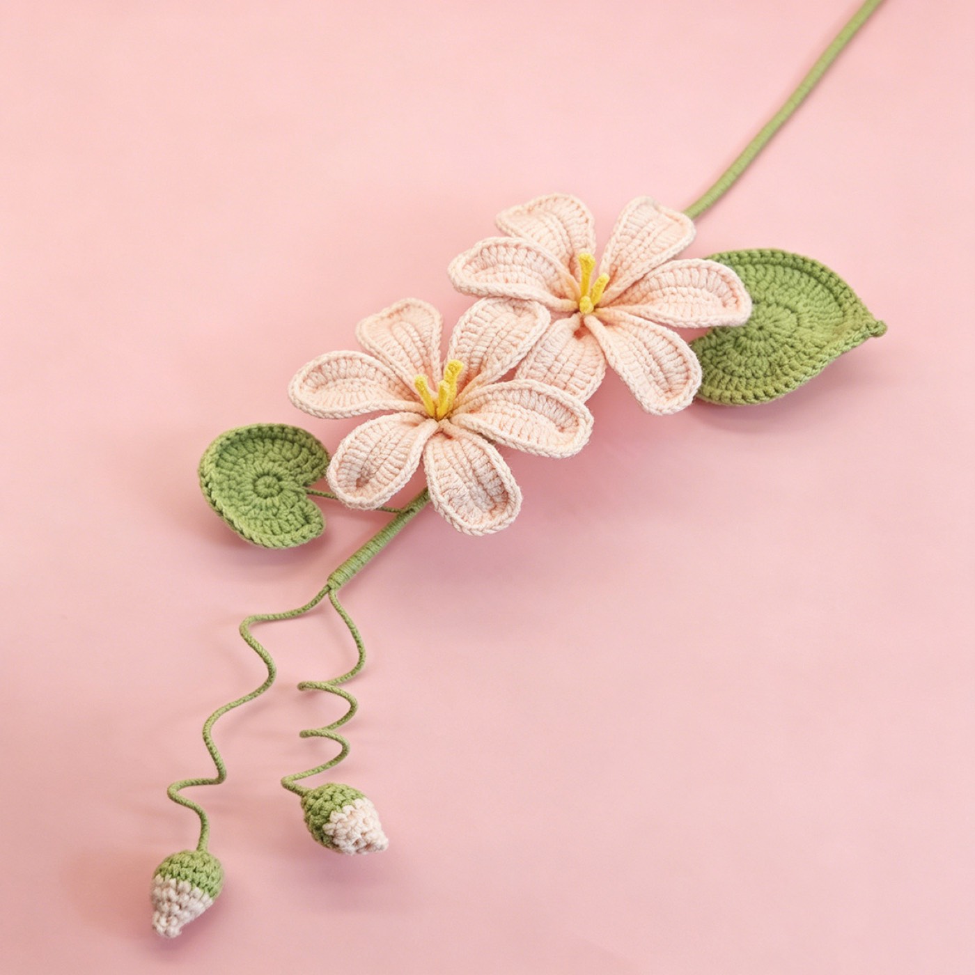 Pink Bloom Crochet Stem view 7