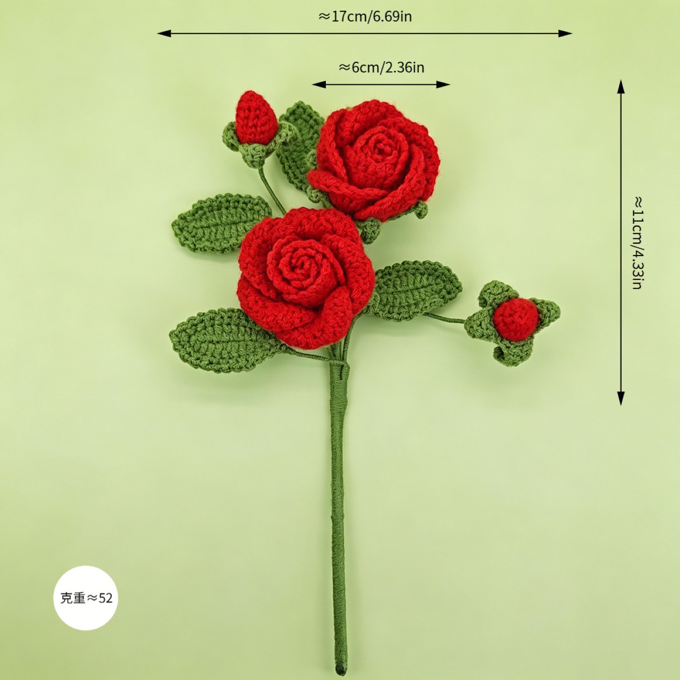 Rose Crochet Stem view 3