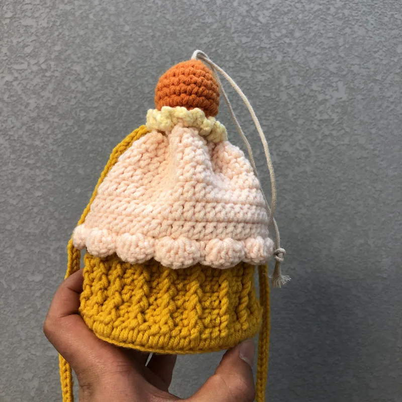 Cupcake Crochet Drawstring Bag product view 10