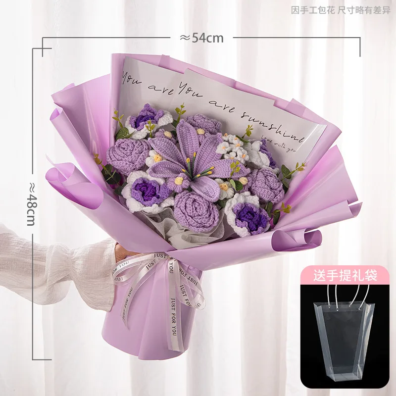 Powder Blue Flower Studio Crochet Bouquet product view 9